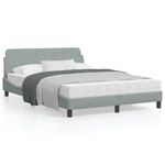 Casa si Gradina - Mobilier - Paturi si accesorii - Paturi - Cadru de pat cu tablie, gri deschis, 120x200 cm, catifea - Infinity.ro