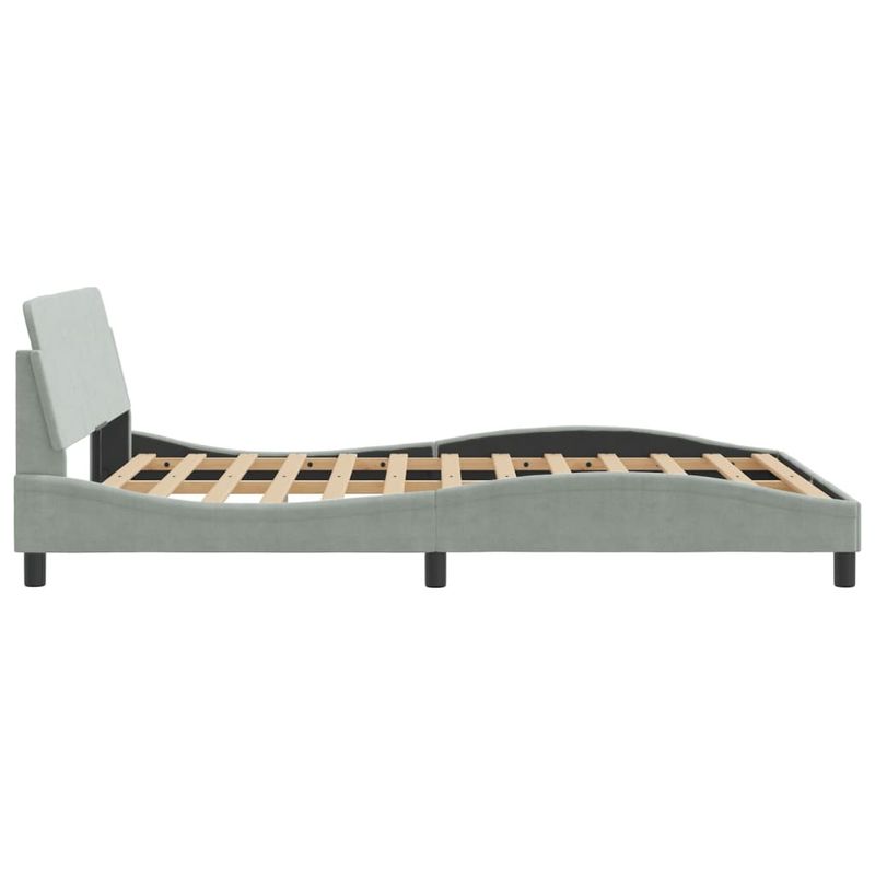 Casa si Gradina - Mobilier - Paturi si accesorii - Paturi - Cadru de pat cu tablie, gri deschis, 120x200 cm, catifea - Infinity.ro
