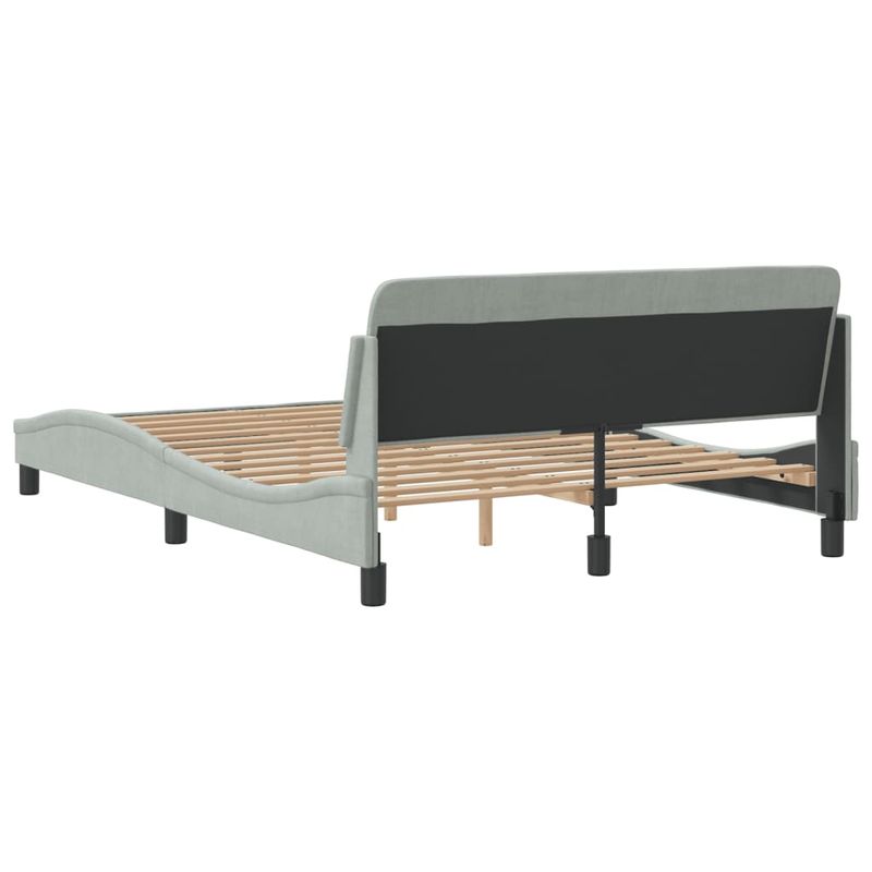 Casa si Gradina - Mobilier - Paturi si accesorii - Paturi - Cadru de pat cu tablie, gri deschis, 120x200 cm, catifea - Infinity.ro