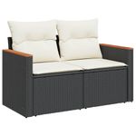 Casa si Gradina - Gradina si terasa - Mobilier exterior - Seturi mobila gradina - Set mobilier de gradina cu perne, 9 piese, negru, poliratan - Infinity.ro