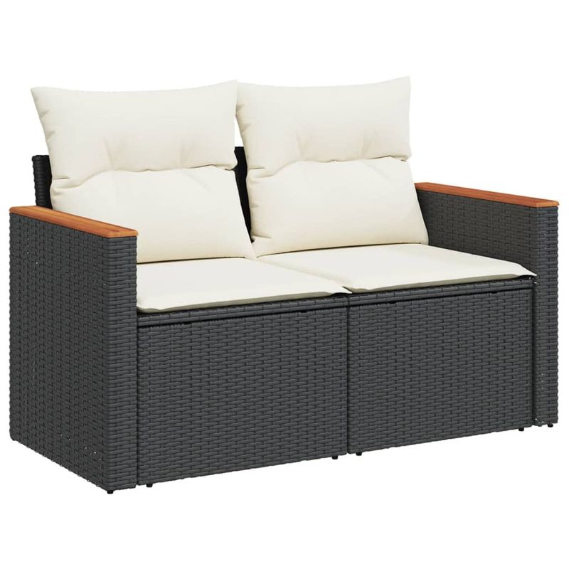 Casa si Gradina - Gradina si terasa - Mobilier exterior - Seturi mobila gradina - Set mobilier de gradina cu perne, 9 piese, negru, poliratan - Infinity.ro
