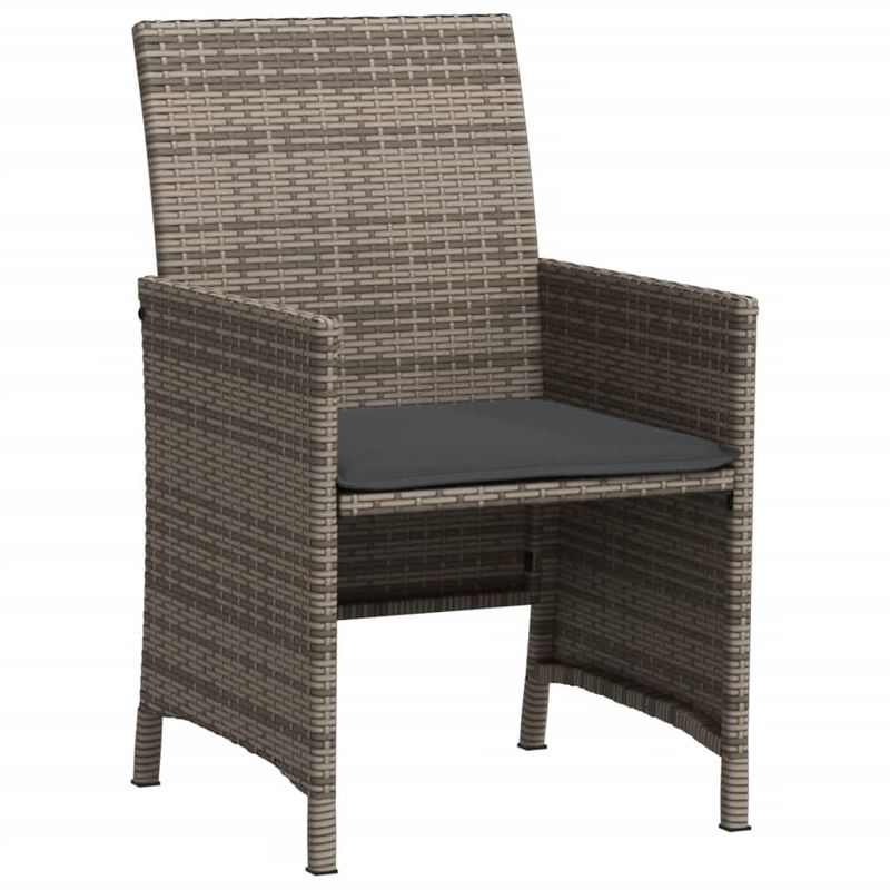 Casa si Gradina - Gradina si terasa - Mobilier exterior - Seturi mobila gradina - Set bistro de gradina cu perne, 3 piese, gri, poliratan - Infinity.ro