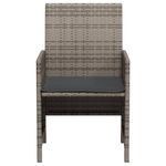 Casa si Gradina - Gradina si terasa - Mobilier exterior - Seturi mobila gradina - Set bistro de gradina cu perne, 3 piese, gri, poliratan - Infinity.ro