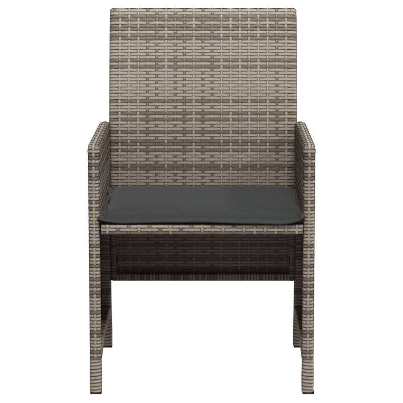 Casa si Gradina - Gradina si terasa - Mobilier exterior - Seturi mobila gradina - Set bistro de gradina cu perne, 3 piese, gri, poliratan - Infinity.ro