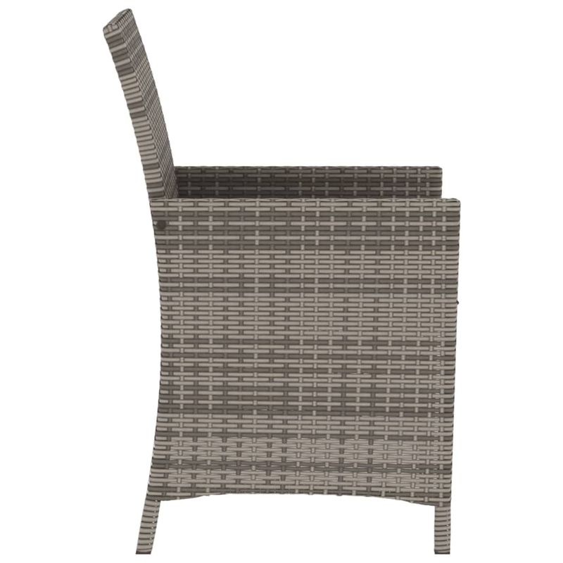 Casa si Gradina - Gradina si terasa - Mobilier exterior - Seturi mobila gradina - Set bistro de gradina cu perne, 3 piese, gri, poliratan - Infinity.ro