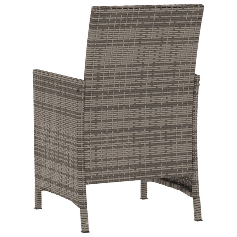 Casa si Gradina - Gradina si terasa - Mobilier exterior - Seturi mobila gradina - Set bistro de gradina cu perne, 3 piese, gri, poliratan - Infinity.ro