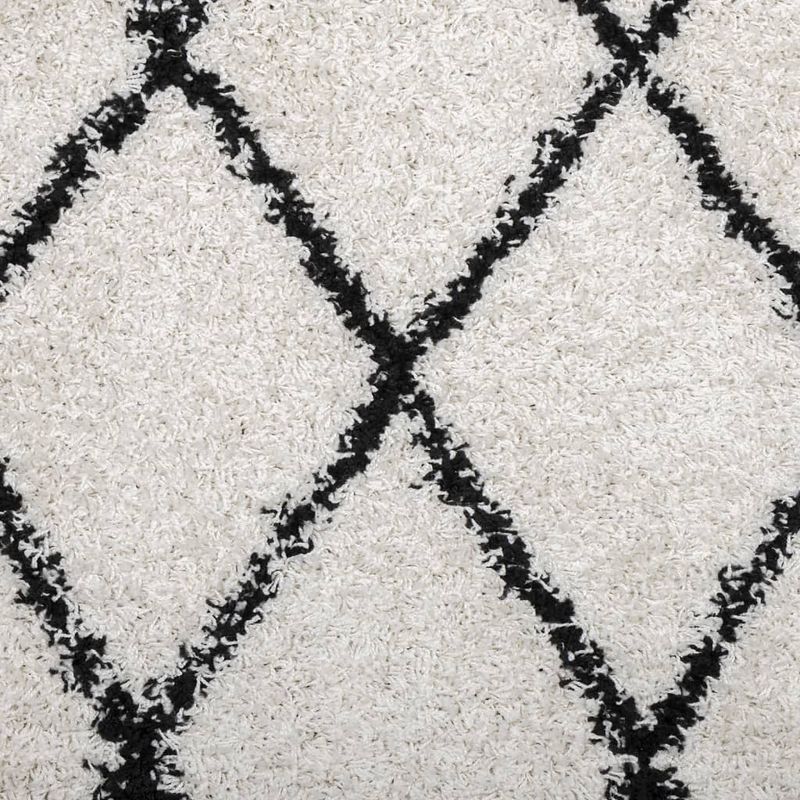 Casa si Gradina - Textile si covoare - Covoare - Covoare casa - Covor pufos cu fire inalte, crem si negru modern, 100x200 cm - Infinity.ro