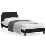 Casa si Gradina - Mobilier - Paturi si accesorii - Paturi - Cadru de pat cu tablie, alb/negru, 80x200 cm, piele ecologica - Infinity.ro