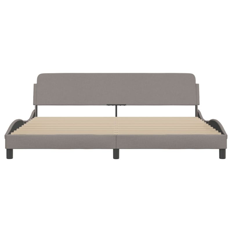 Casa si Gradina - Mobilier - Paturi si accesorii - Paturi - Cadru de pat cu tablie, gri taupe, 200x200 cm, textil - Infinity.ro