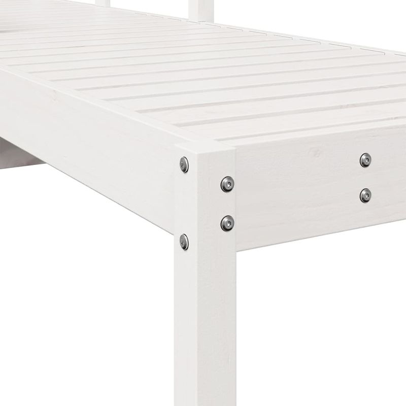 Casa si Gradina - Gradina si terasa - Mobilier exterior - Scaune si sezlonguri gradina - Sezlong, alb, 199,5x62x55 cm, lemn masiv de pin - Infinity.ro