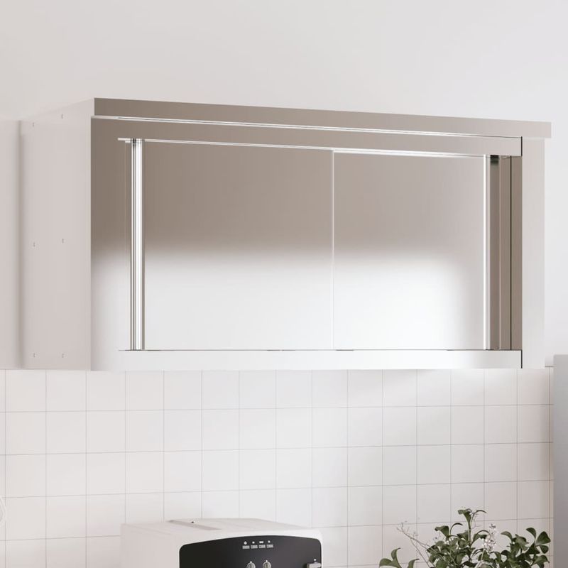 Casa si Gradina - Mobilier - Seturi de mobilier - Seturi bucatarie - Dulap bucatarie de perete cu usi glisante, otel inoxidabil, mărime 92x40x46 cm (cu ușă) - Infinity.ro