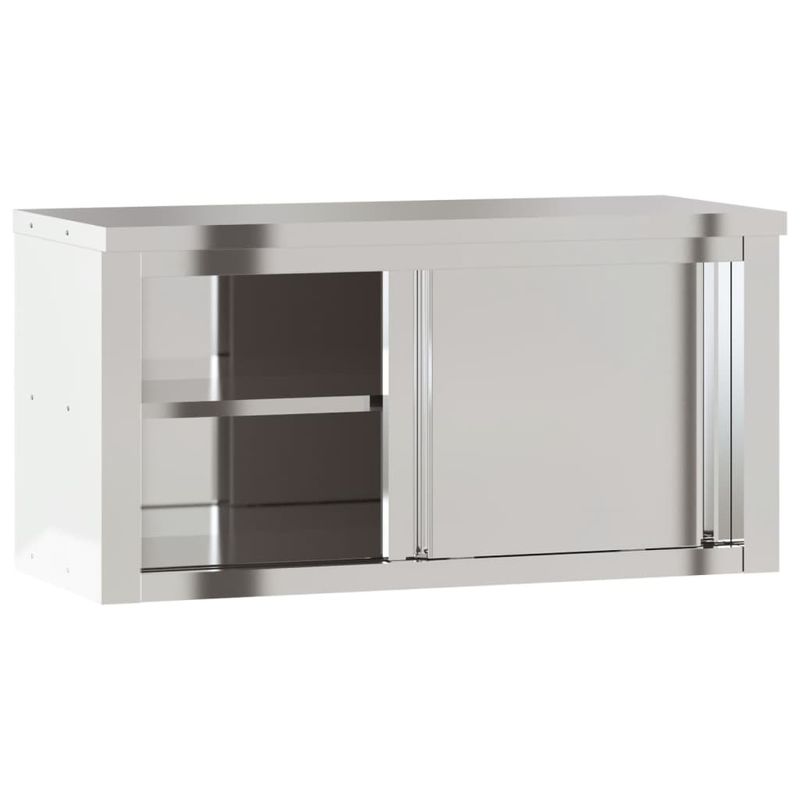 Casa si Gradina - Mobilier - Seturi de mobilier - Seturi bucatarie - Dulap bucatarie de perete cu usi glisante, otel inoxidabil, mărime 92x40x46 cm (cu ușă) - Infinity.ro