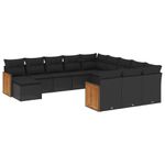 Casa si Gradina - Gradina si terasa - Mobilier exterior - Seturi mobila gradina - Set canapele de gradina, 12 piese, cu perne, negru, poliratan - Infinity.ro
