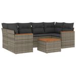 Casa si Gradina - Gradina si terasa - Mobilier exterior - Seturi mobila gradina - Set canapele de gradina, 7 piese, cu perne, gri, poliratan - Infinity.ro