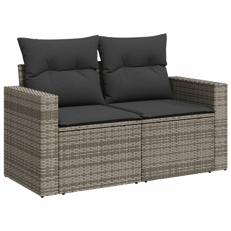 Casa si Gradina - Gradina si terasa - Mobilier exterior - Seturi mobila gradina - Set mobilier de gradina cu perne, 13 piese, gri, poliratan - Infinity.ro