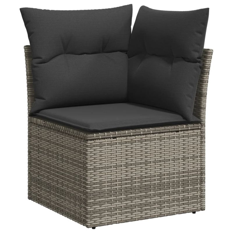 Casa si Gradina - Gradina si terasa - Mobilier exterior - Seturi mobila gradina - Set mobilier de gradina cu perne, 13 piese, gri, poliratan - Infinity.ro