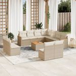 Casa si Gradina - Gradina si terasa - Mobilier exterior - Seturi mobila gradina - Set canapele de gradina cu perne, 12 piese, bej, poliratan - Infinity.ro