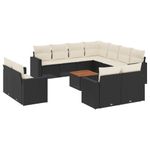 Casa si Gradina - Gradina si terasa - Mobilier exterior - Canapele si fotolii gradina - Set mobilier de gradina cu perne, 13 piese, negru, poliratan - Infinity.ro