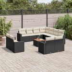 Casa si Gradina - Gradina si terasa - Mobilier exterior - Canapele si fotolii gradina - Set mobilier de gradina cu perne, 13 piese, negru, poliratan - Infinity.ro