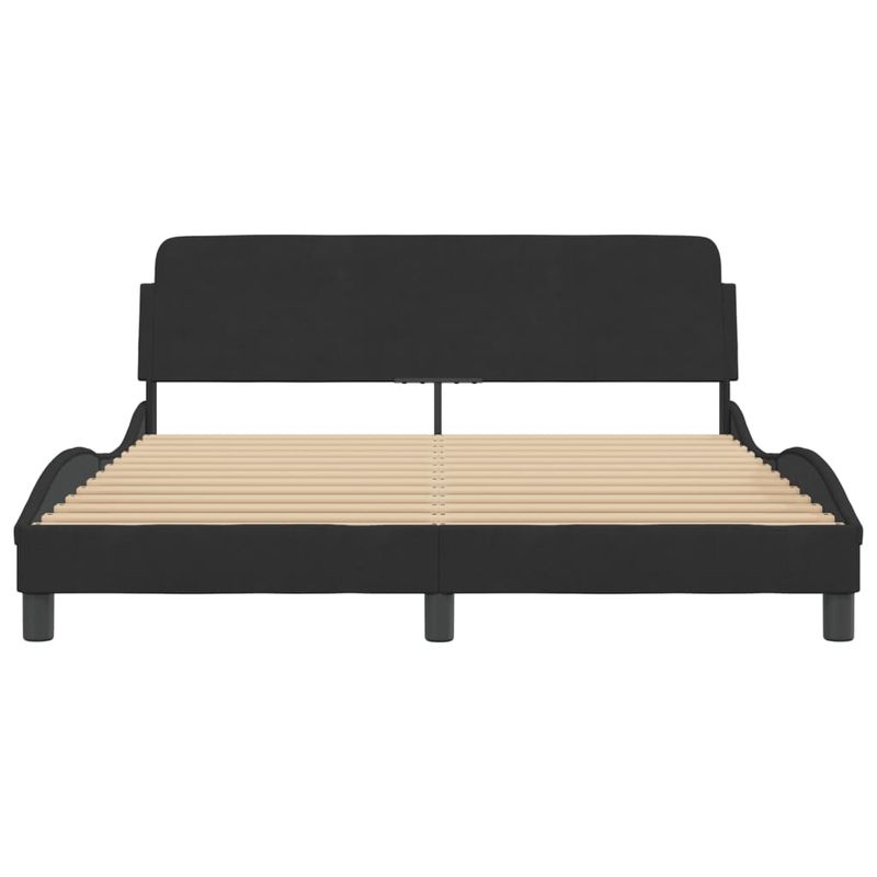 Casa si Gradina - Mobilier - Paturi si accesorii - Paturi - Cadru de pat cu tablie, negru, 160x200 cm, catifea - Infinity.ro