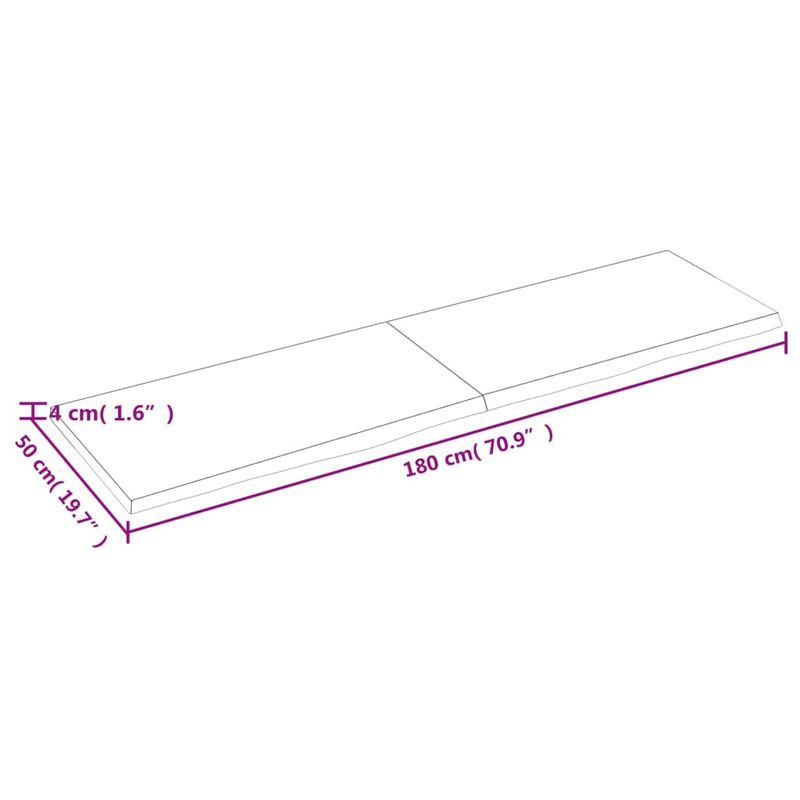 Casa si Gradina - Mobilier - Biblioteci si rafturi - Rafturi - Raft de perete maro deschis 180x50x(2-4) cm lemn stejar tratat - Infinity.ro