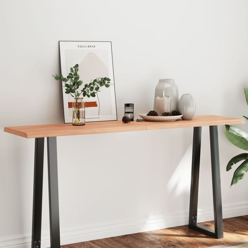 Casa si Gradina - Mobilier - Feronerie si accesorii mobila - Blat masa, 160x40x(2-4) cm, lemn tratat contur organic, maro deschis - Infinity.ro