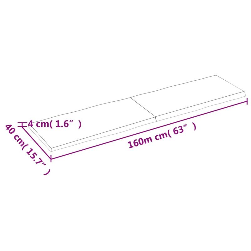Casa si Gradina - Mobilier - Feronerie si accesorii mobila - Blat masa, 160x40x(2-4) cm, lemn tratat contur organic, maro deschis - Infinity.ro