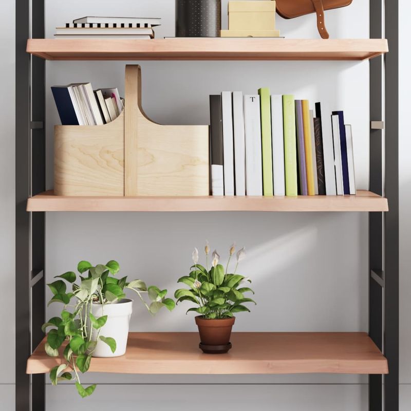 Casa si Gradina - Mobilier - Biblioteci si rafturi - Rafturi - Raft de perete maro deschis 100x40x(2-4) cm lemn stejar tratat - Infinity.ro
