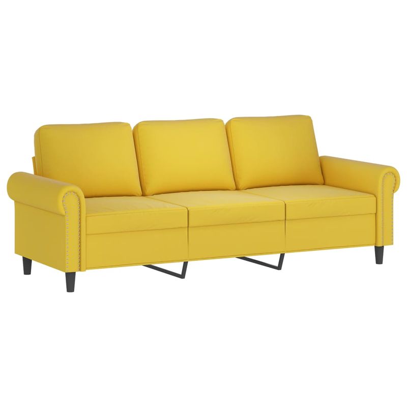 Casa si Gradina - Mobilier - Seturi de mobilier - Seturi living - Set de canapele cu perne, 3 piese, galben, catifea - Infinity.ro