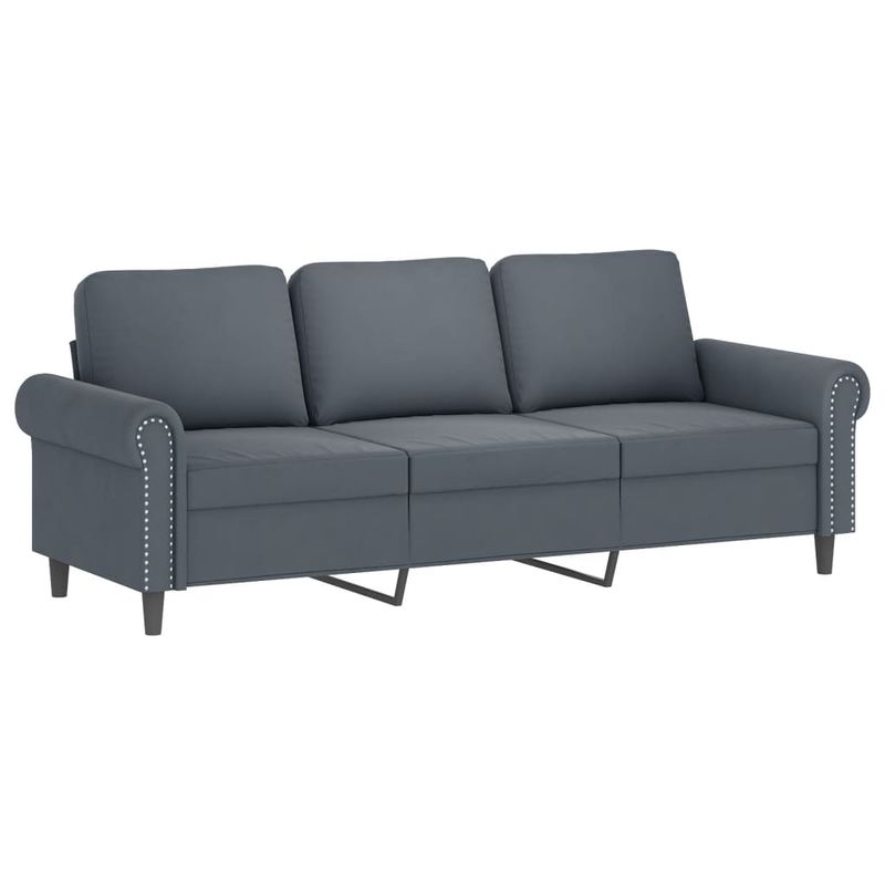 Casa si Gradina - Mobilier - Seturi de mobilier - Seturi living - Set de canapele cu perne, 4 piese, gri inchis, catifea - Infinity.ro