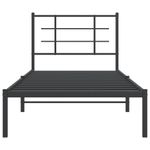 Casa si Gradina - Mobilier - Paturi si accesorii - Paturi - Cadru pat metalic cu tablie, negru, 90x200 cm - Infinity.ro