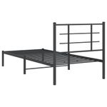 Casa si Gradina - Mobilier - Paturi si accesorii - Paturi - Cadru pat metalic cu tablie, negru, 90x200 cm - Infinity.ro