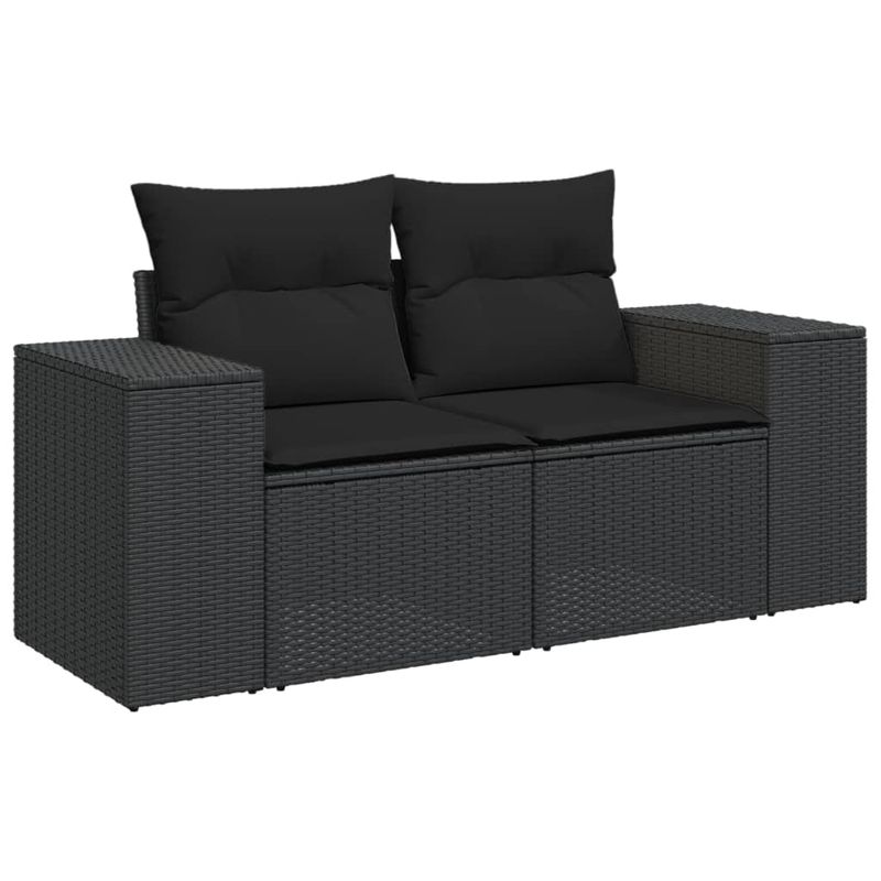Casa si Gradina - Gradina si terasa - Mobilier exterior - Canapele si fotolii gradina - Set mobilier de gradina cu perne, 6 piese, negru, poliratan - Infinity.ro