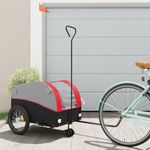 Sport si Outdoor - Ciclism - Accesorii pentru biciclete - Remorci biciclete - Remorca pentru biciclete, negru și rosu, 45 kg, fier, mărime 63x126x63 cm - Infinity.ro