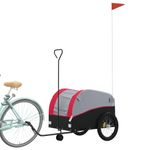 Sport si Outdoor - Ciclism - Accesorii pentru biciclete - Remorci biciclete - Remorca pentru biciclete, negru și rosu, 45 kg, fier, mărime 63x126x63 cm - Infinity.ro
