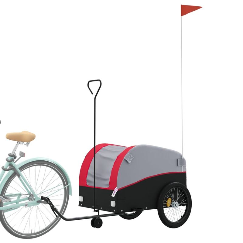 Sport si Outdoor - Ciclism - Accesorii pentru biciclete - Remorci biciclete - Remorca pentru biciclete, negru și rosu, 45 kg, fier, mărime 63x126x63 cm - Infinity.ro