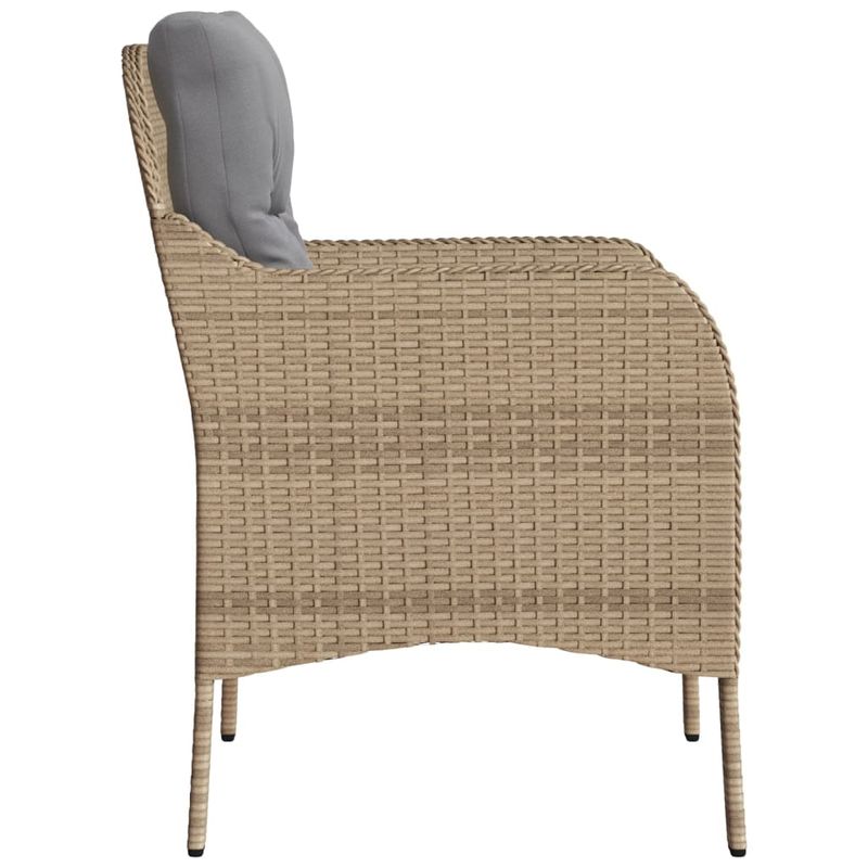 Casa si Gradina - Gradina si terasa - Mobilier exterior - Scaune si sezlonguri gradina - Fotolii de gradina cu perne, 2 buc., bej combinat, poliratan, model țesătură plină - Infinity.ro