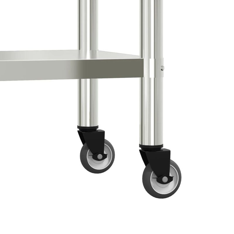Casa si Gradina - Mobilier - Comode si corpuri - Corpuri bucatarie - Masa bucatarie cu raft superior, 110x55x120 cm, otel inoxidabil - Infinity.ro
