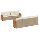 Casa si Gradina - Gradina si terasa - Mobilier exterior - Seturi mobila gradina - Set canapele de gradina, 9 piese, cu perne, bej, poliratan - Infinity.ro
