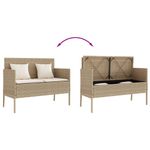 Casa si Gradina - Gradina si terasa - Mobilier exterior - Bancute de gradina - Banca de gradina cu perne, bej, poliratan - Infinity.ro