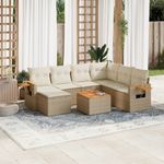 Casa si Gradina - Gradina si terasa - Mobilier exterior - Seturi mobila gradina - Set canapele de gradina, 8 piese, cu perne, bej, poliratan - Infinity.ro