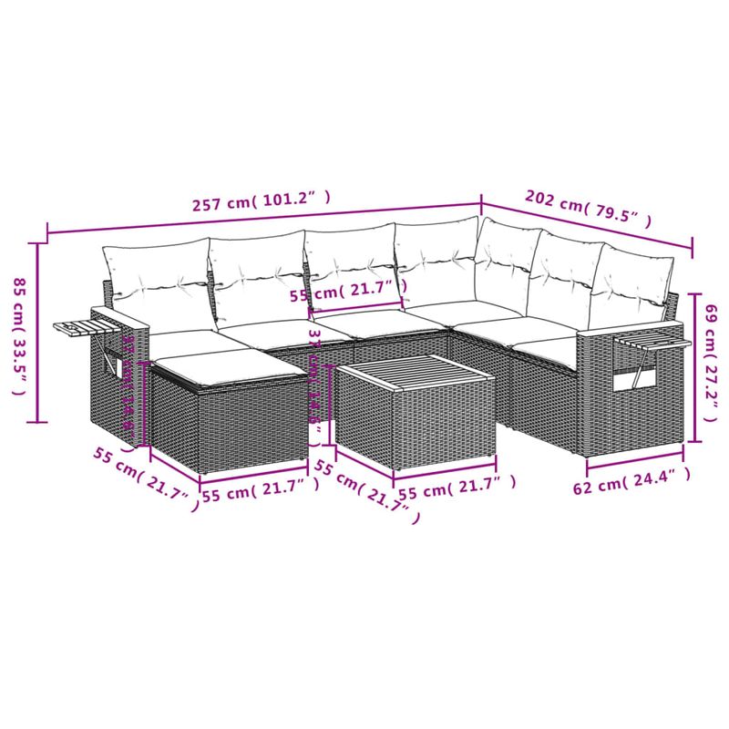 Casa si Gradina - Gradina si terasa - Mobilier exterior - Seturi mobila gradina - Set canapele de gradina, 8 piese, cu perne, bej, poliratan - Infinity.ro