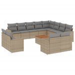 Casa si Gradina - Gradina si terasa - Mobilier exterior - Seturi mobila gradina - Set canapele de gradina, 13 piese, cu perne, bej, poliratan - Infinity.ro