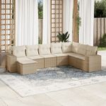 Casa si Gradina - Gradina si terasa - Mobilier exterior - Seturi mobila gradina - Set canapele de gradina, 8 piese, cu perne, bej, poliratan - Infinity.ro