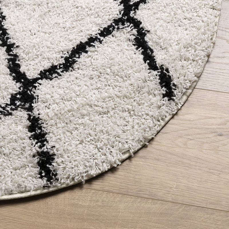 Casa si Gradina - Textile si covoare - Covoare - Covoare casa - Covor pufos modern, fir lung, crem si negru, Ø 280 cm - Infinity.ro