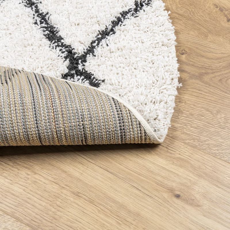 Casa si Gradina - Textile si covoare - Covoare - Covoare casa - Covor pufos modern, fir lung, crem si negru, Ø 280 cm - Infinity.ro