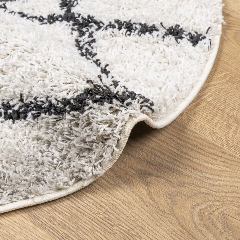 Casa si Gradina - Textile si covoare - Covoare - Covoare casa - Covor pufos modern, fir lung, crem si negru, Ø 280 cm - Infinity.ro