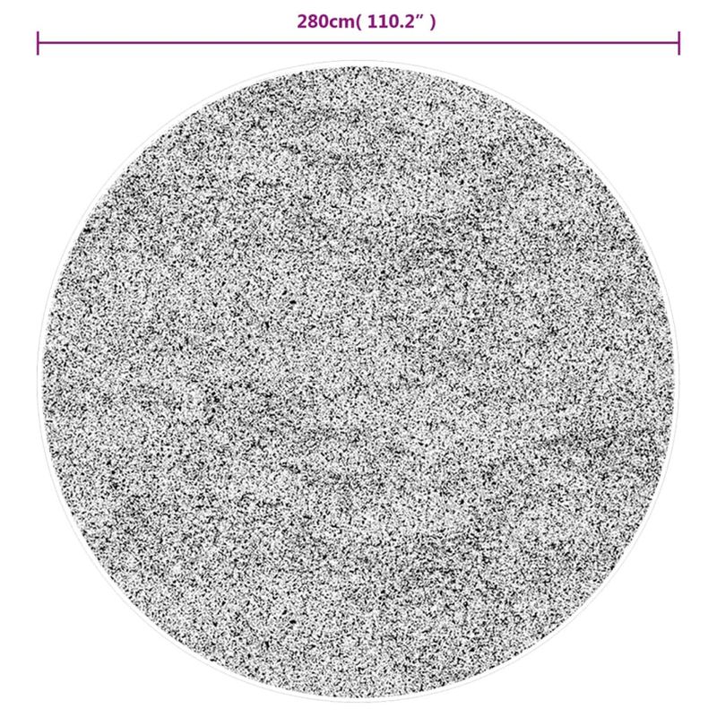 Casa si Gradina - Textile si covoare - Covoare - Covoare casa - Covor pufos modern, fir lung, crem si negru, Ø 280 cm - Infinity.ro