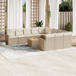 Casa si Gradina - Gradina si terasa - Mobilier exterior - Seturi mobila gradina - Set canapele de gradina cu perne, 12 piese, bej, poliratan - Infinity.ro