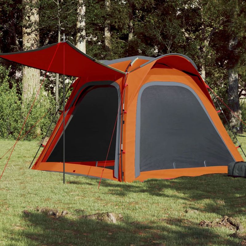 Sport si Outdoor - Camping - Corturi camping - Cort camping, 4 persoane, gri/oranj, impermeabil, setare rapida - Infinity.ro